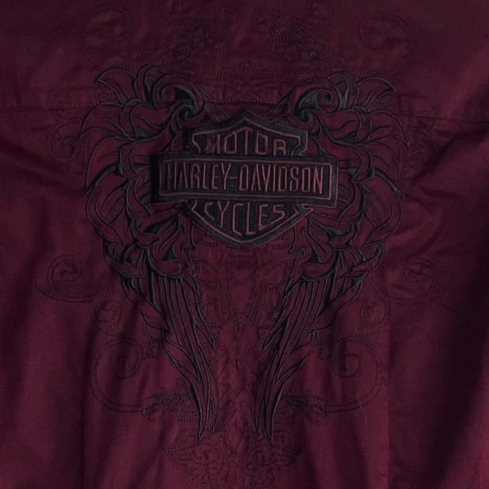 Harley Davidson Fitted Collared Button Down Shirt… - image 2